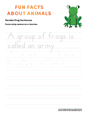 sentence writing frog