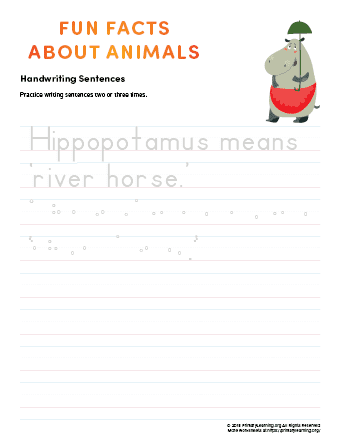 sentence writing hippo