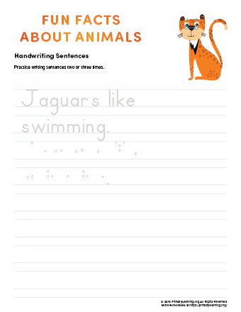 sentence writing jaguar