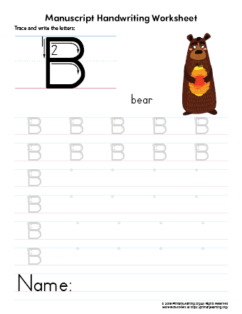 tracing letter b