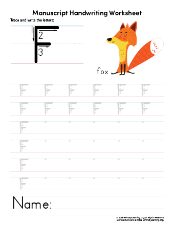 tracing letter f