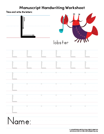 tracing letter l