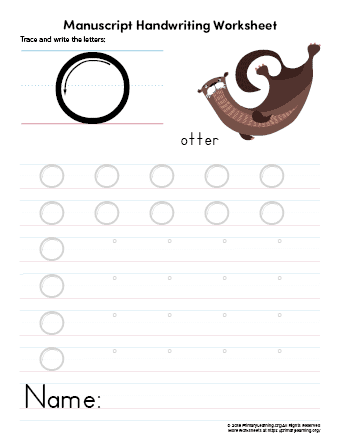 tracing letter o