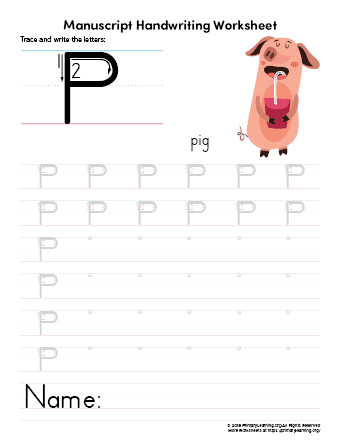 tracing letter p