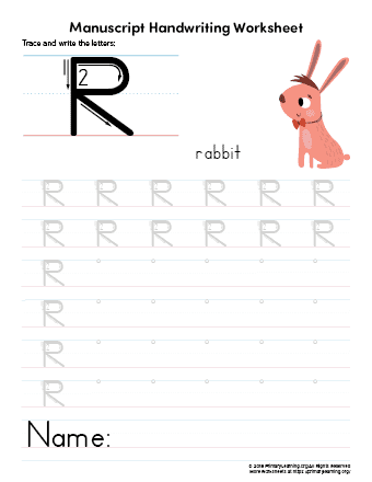 tracing letter r