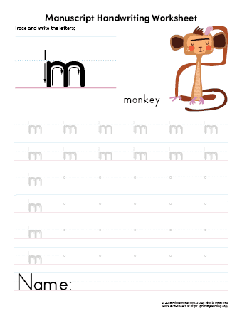writing letter m
