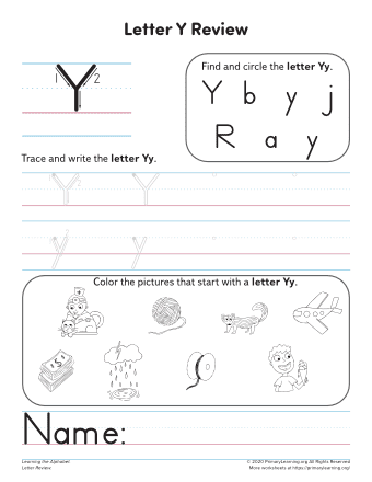 beginning letter y