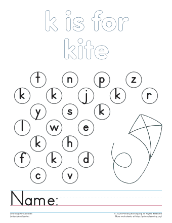 find the letter k