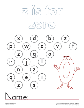 find the letter z