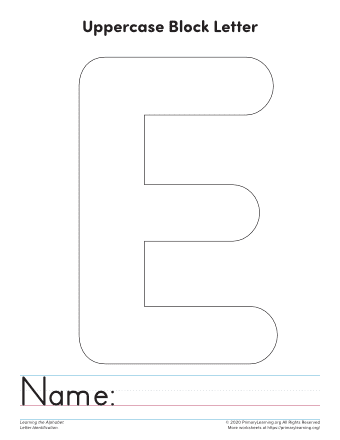 Free Printable Uppercase Letter E Template – Simple Mom Project