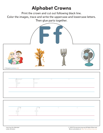 learning to write the letter f