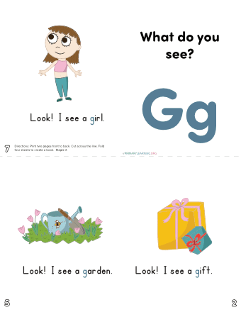 letter g mini book
