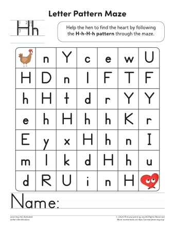 letter h maze