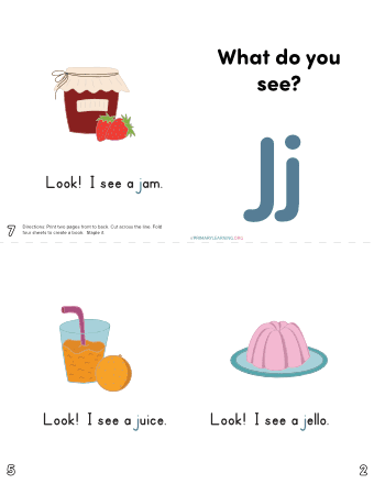 letter j mini book