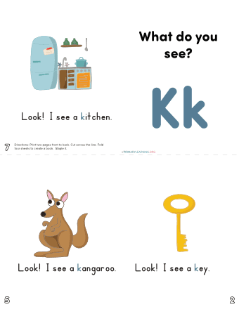 letter k mini book