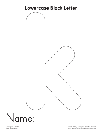 letter k printable template