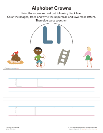 learning to write the letter l