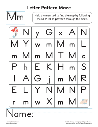 letter m maze