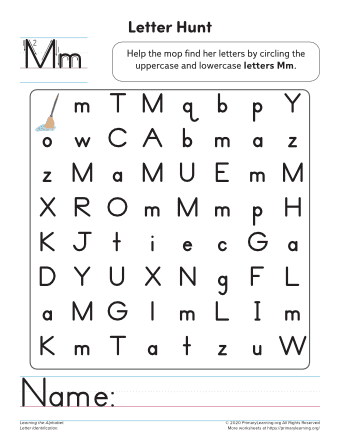 learning the letter m