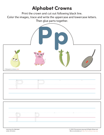 learning to write the letter p