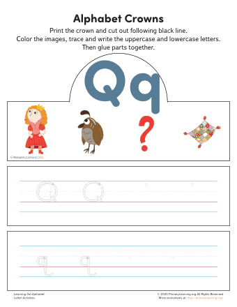 learning to write the letter q