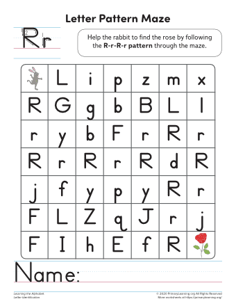 letter r maze