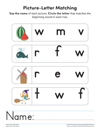 letter w practice page