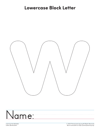 letter w printable template