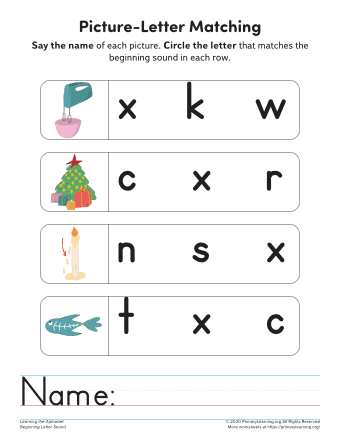letter x practice page