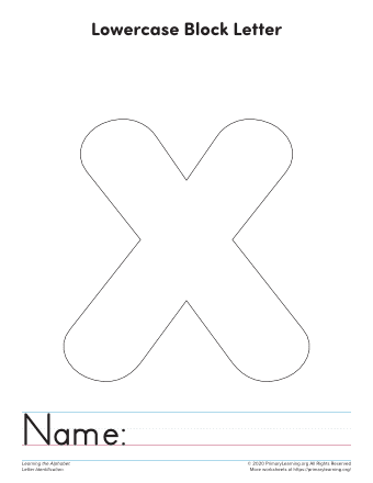 letter x printable template
