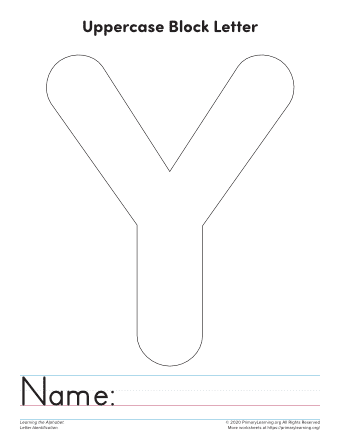 Uppercase Letter Y Template Printable | PrimaryLearning.Org