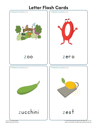 letter z flashcards