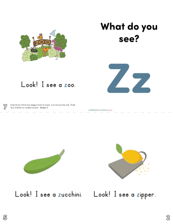 letter z mini book