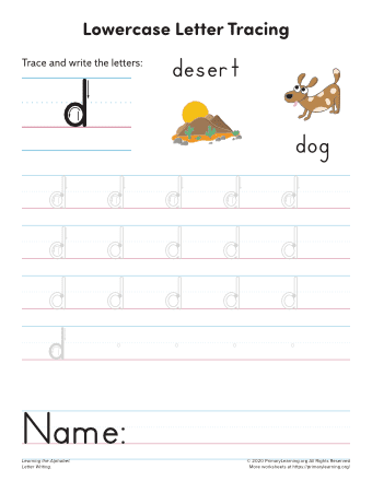 learning to write the letter d