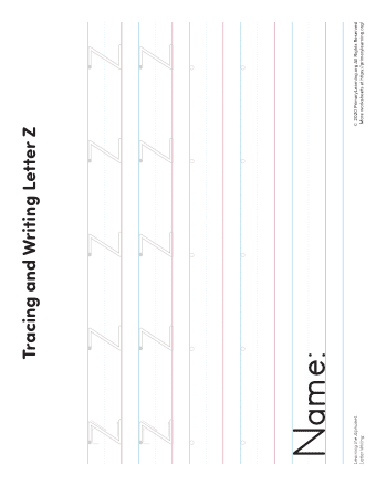 practice tracing letter z