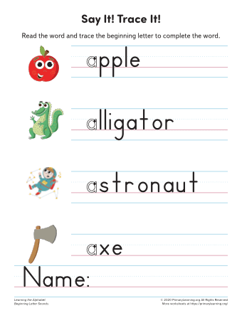 things with letter a