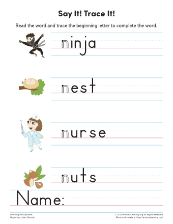things with letter n