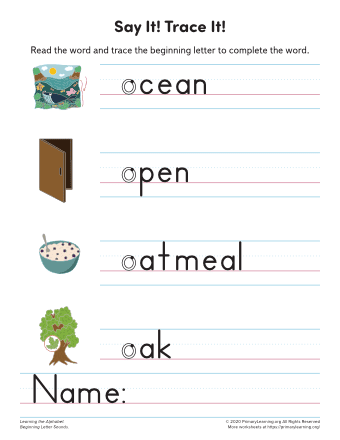 things with letter o