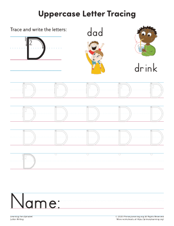 learning to write the letter d