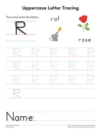 learning to write the letter r