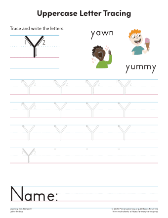 learning to write the letter y
