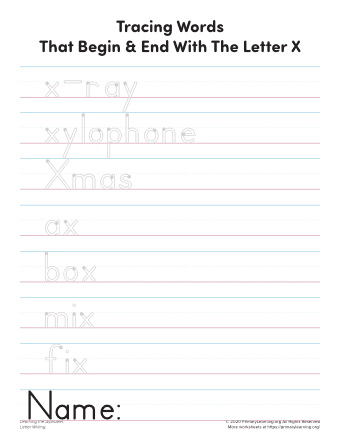 x letter words worksheet