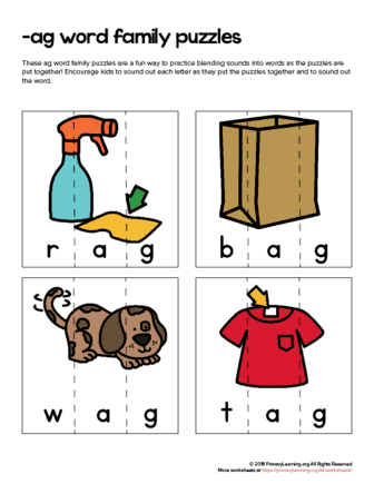 ag word family puzzles