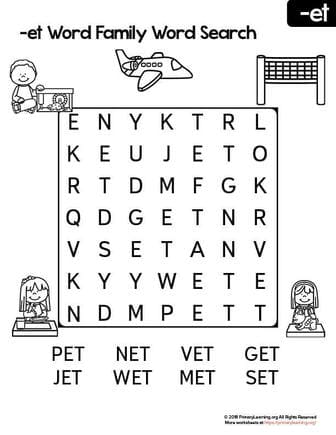 et word family word search