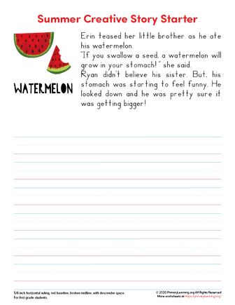 first grade summer writing prompts