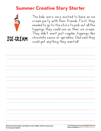 summer writing prompts first grade