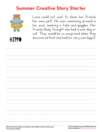 summer writing prompts for 1st grade